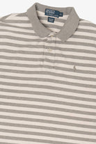 Vintage Gray Striped Polo By Ralph Lauren Top (1990s)