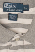 Vintage Gray Striped Polo By Ralph Lauren Top (1990s)
