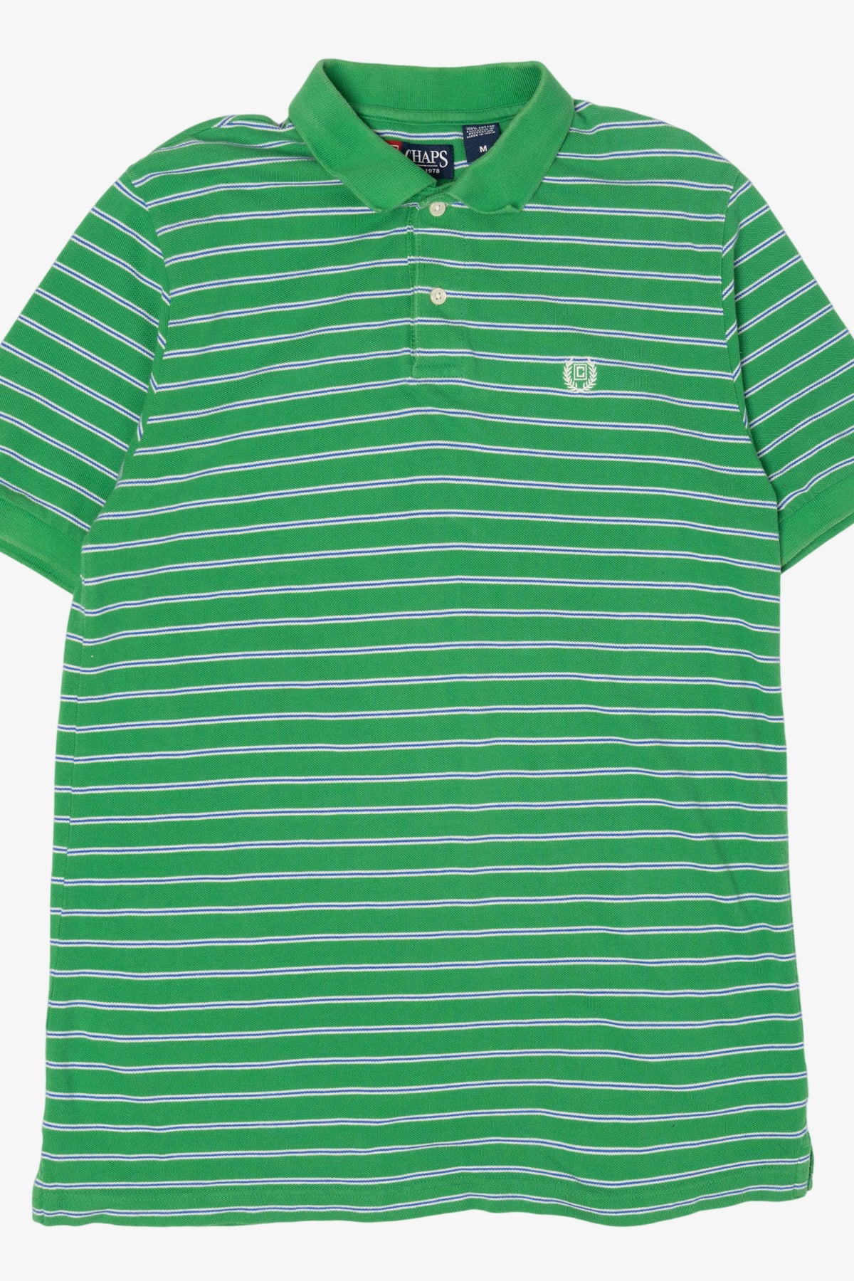 Vintage Green Striped Chaps Polo Shirt (2000s)