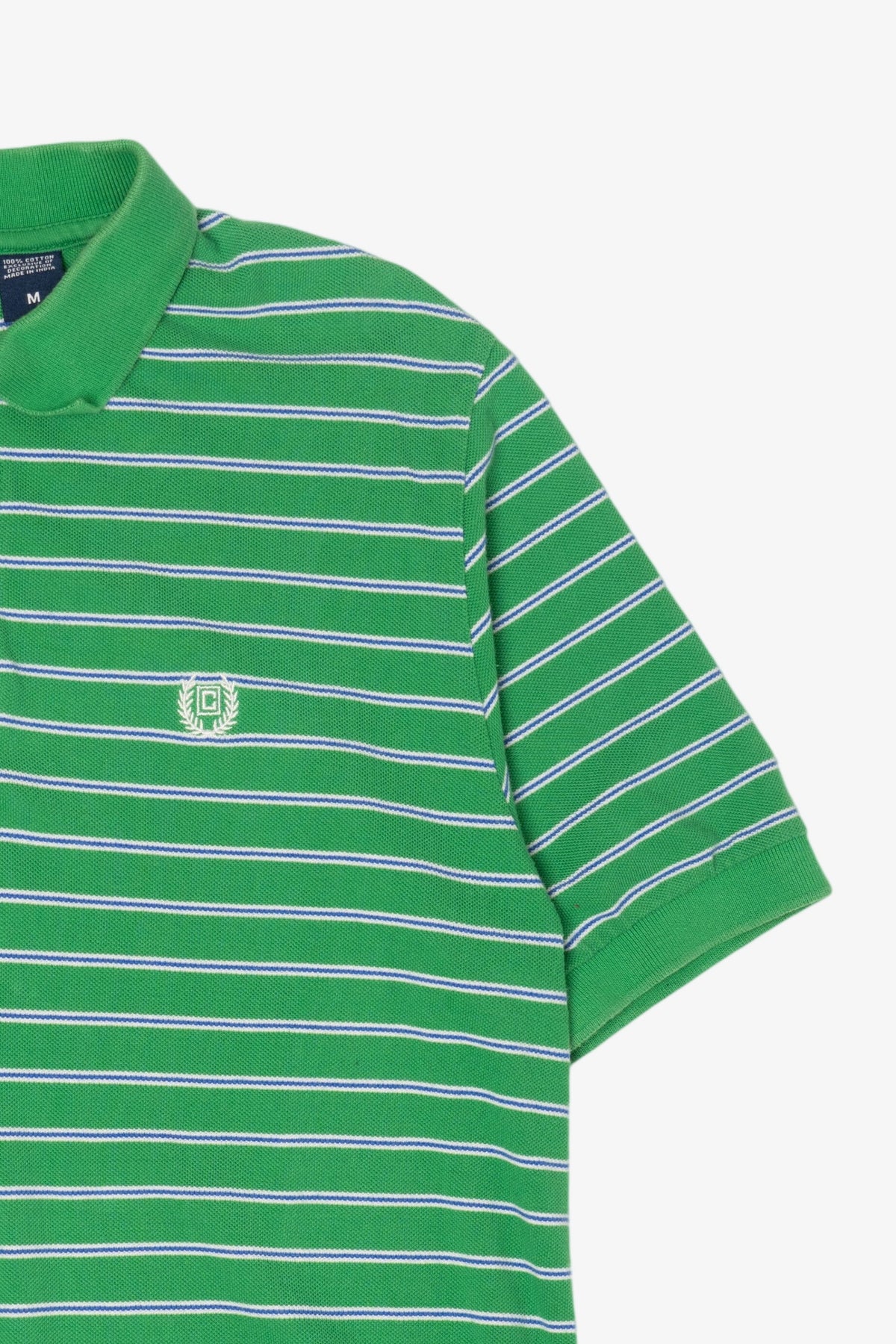 Vintage Green Striped Chaps Polo Shirt (2000s)