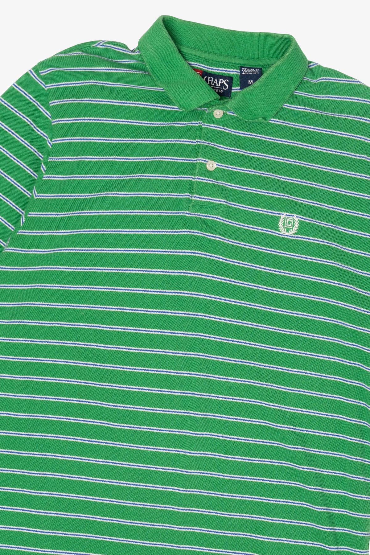 Vintage Green Striped Chaps Polo Shirt (2000s)