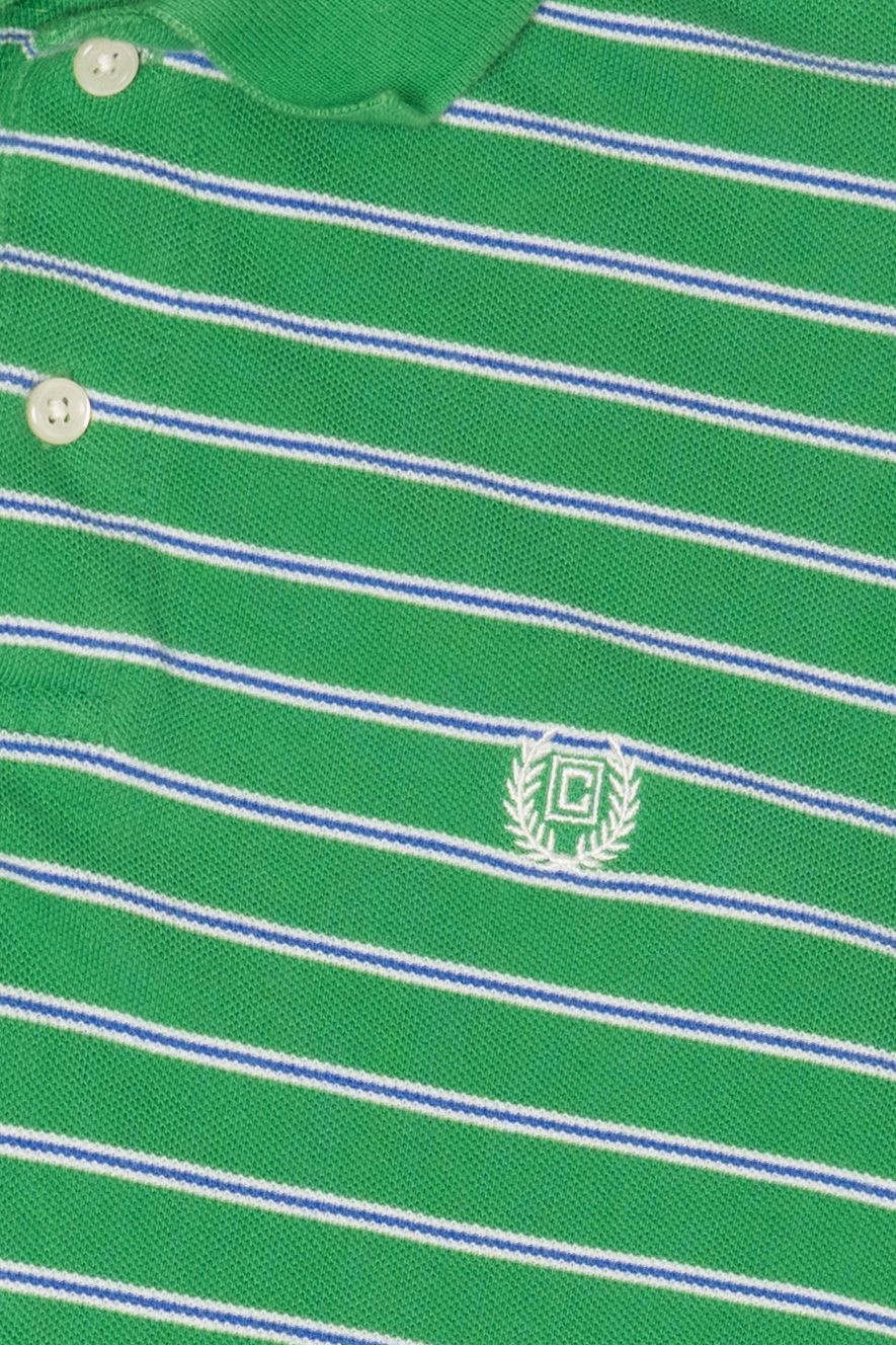 Vintage Green Striped Chaps Polo Shirt (2000s)