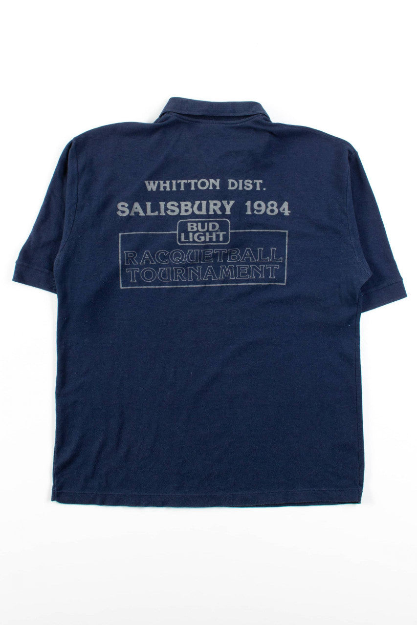 Vintage Bud Light Racquetball Tournament Polo Shirt (1984)
