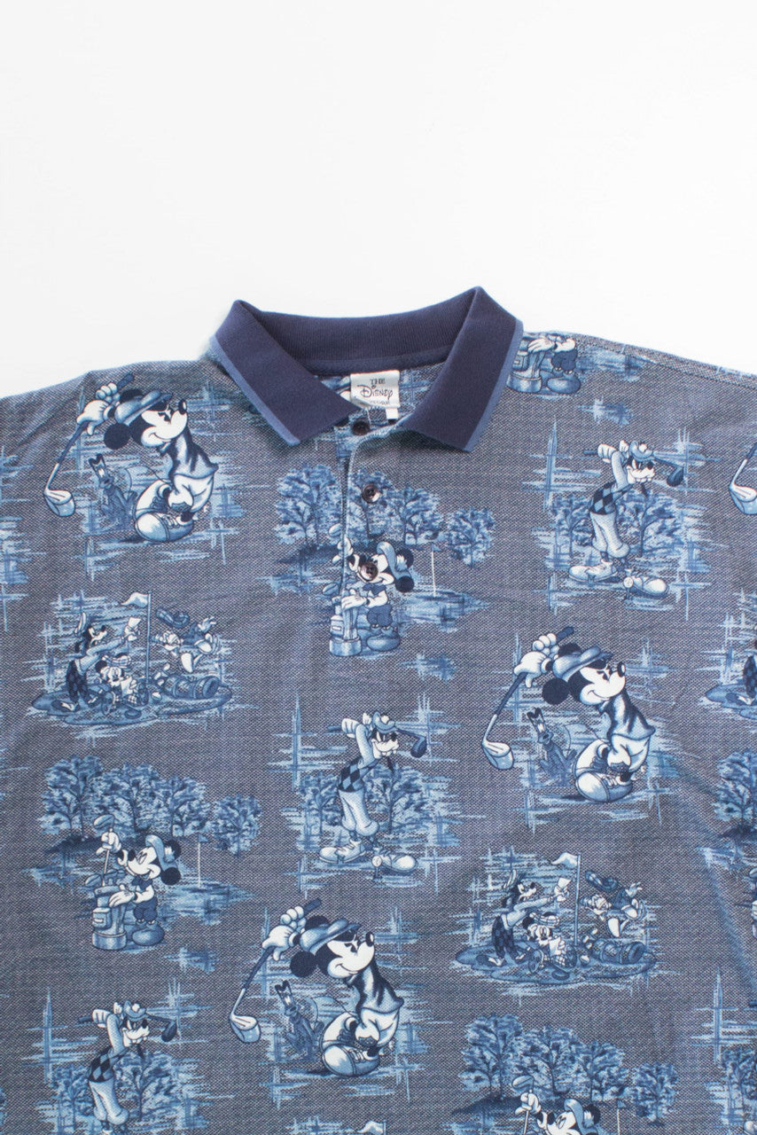 Vintage Blue Disney Golf Polo Shirt
