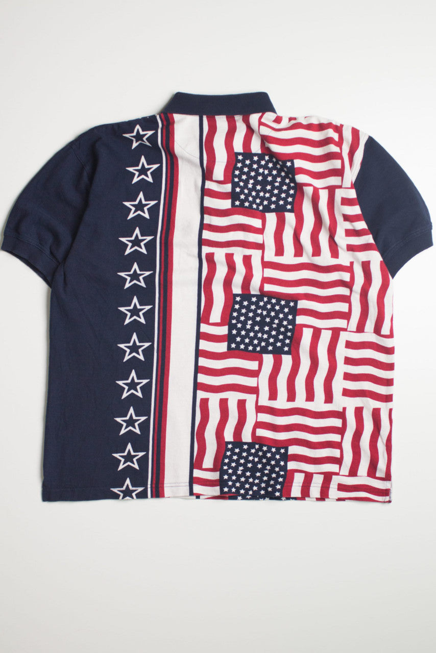 Vintage American Flag Polo Shirt
