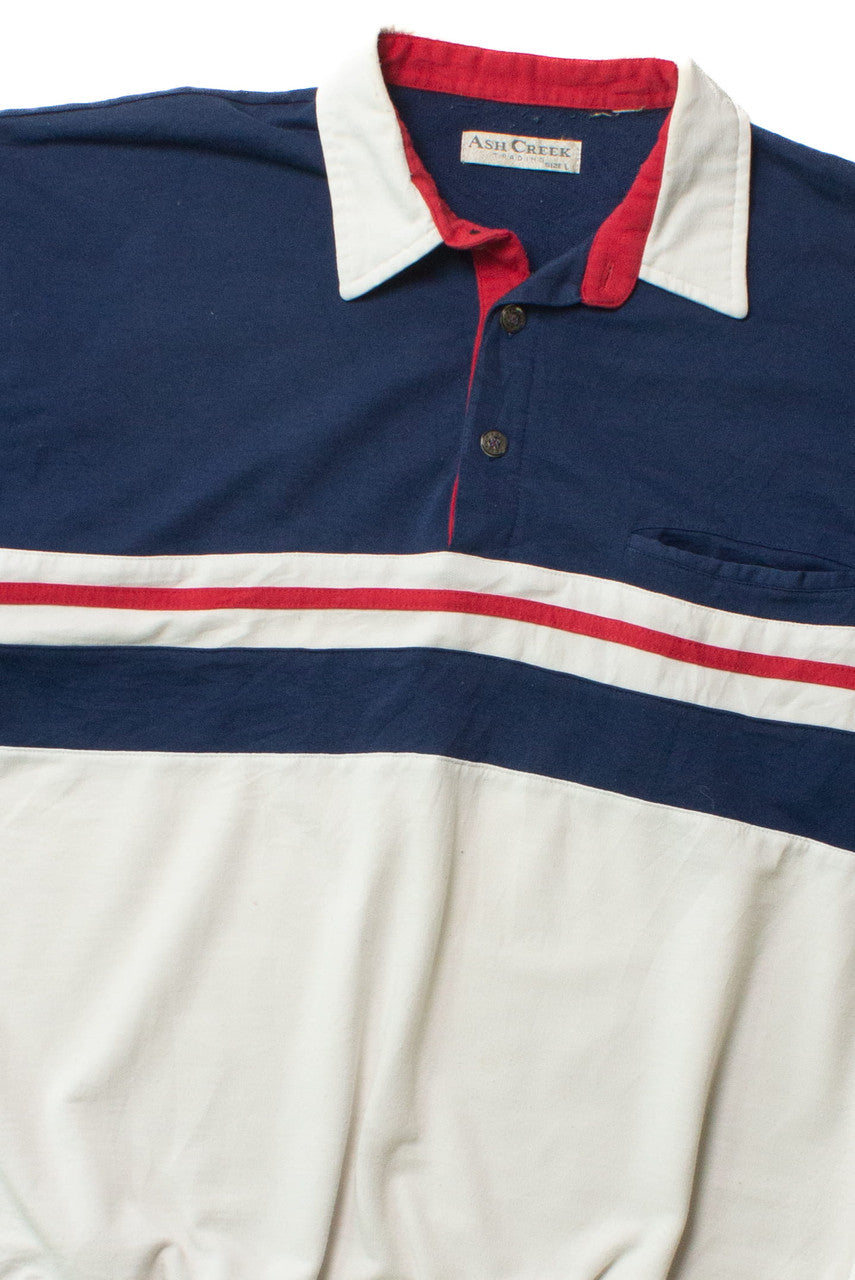 Vintage Ash Creek Stripe Polo Shirt (1990s)