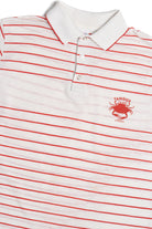 Vintage "Tangier Island Virginia" Crab Red Thin Striped Polo Shirt
