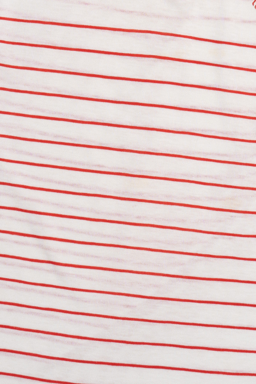 Vintage "Tangier Island Virginia" Crab Red Thin Striped Polo Shirt
