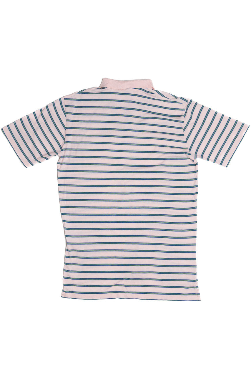 Vintage Polo By Ralph Lauren Baby Pink Striped Polo Shirt