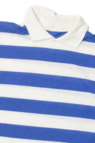 Vintage  White And Blue Striped Polo Shirt