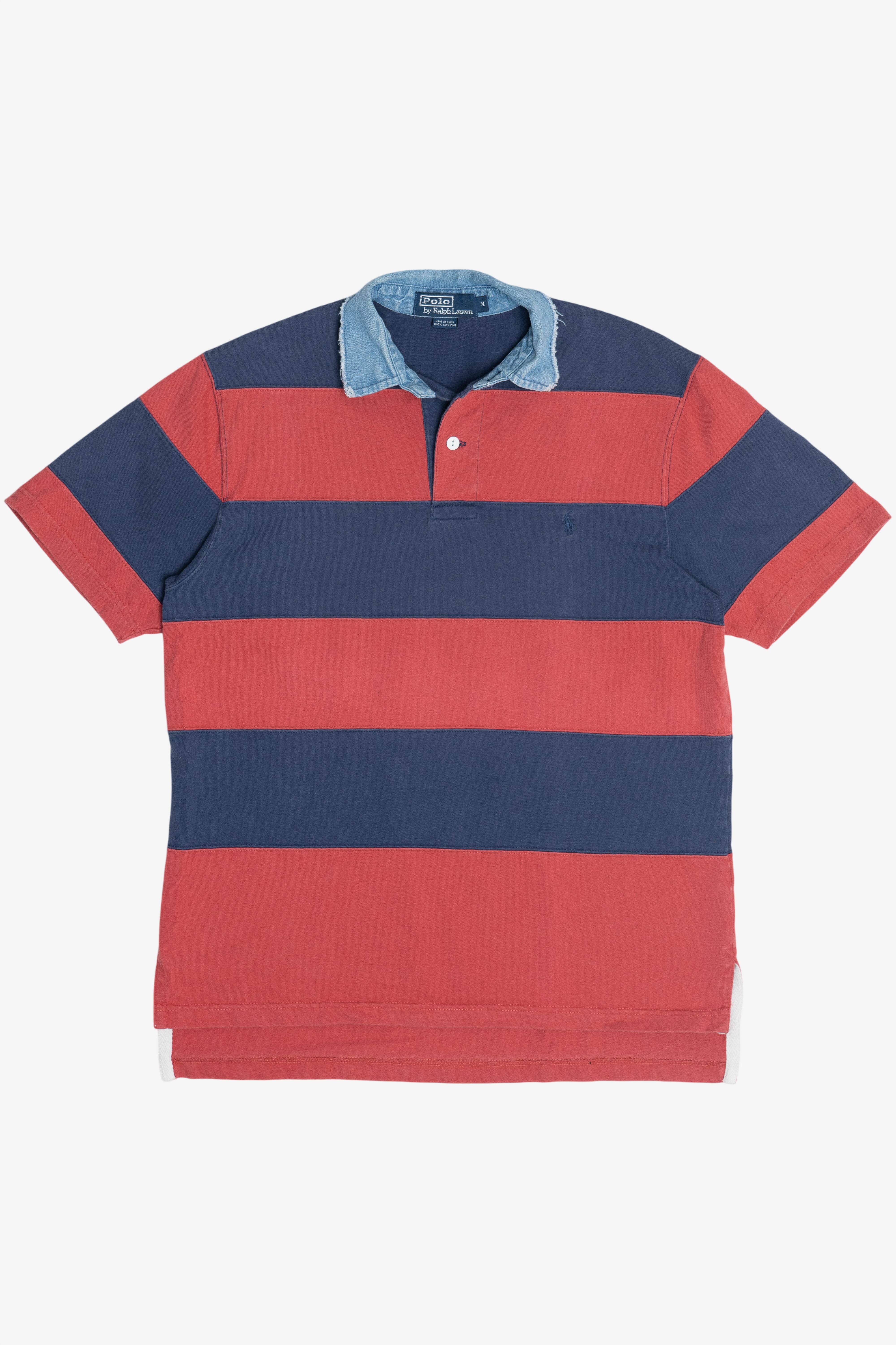 Polo by Ralph Lauren ストライプポロシャツ 00s Vintage Polo By Ralph Lauren Denim Collar Striped Polo (2000s