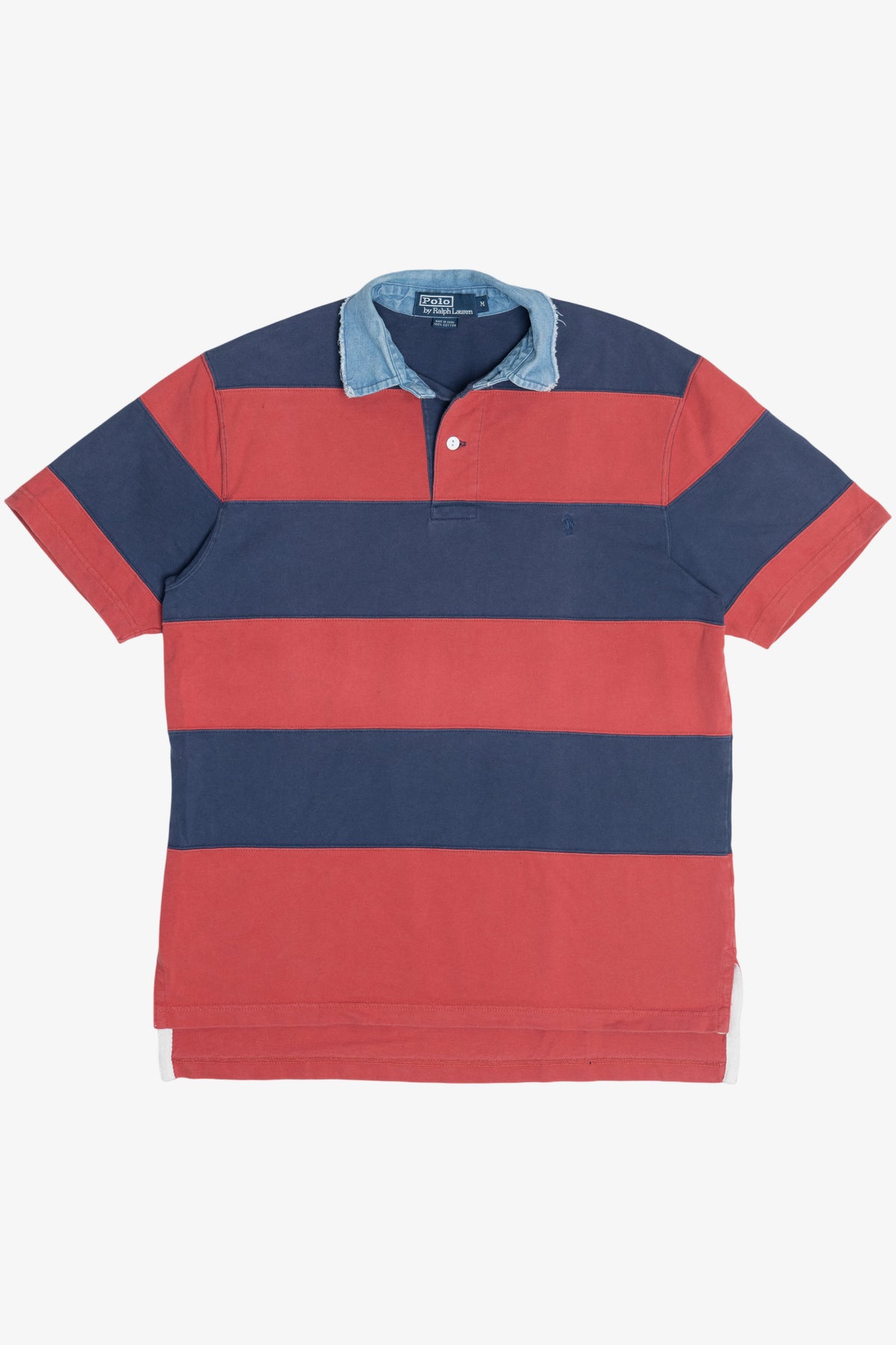 Vintage Polo By Ralph Lauren Denim Collar Striped Polo (2000s 
