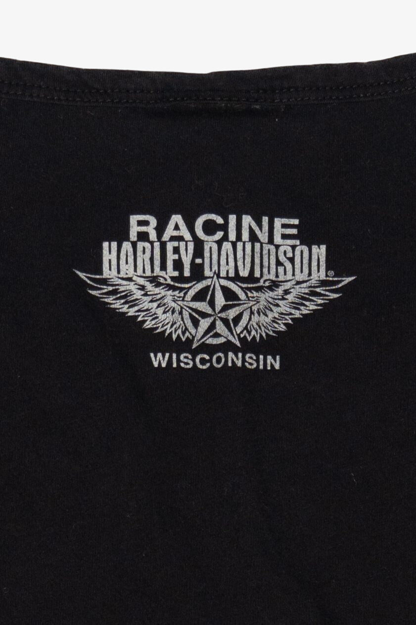 Black Harley Davidson Racine Wisconsin Long Sleeve T-Shirt (2010s)