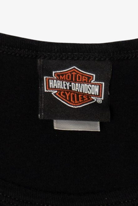 Black Harley Davidson San Jancinto Pasadena Texas T-Shirt (2000s)