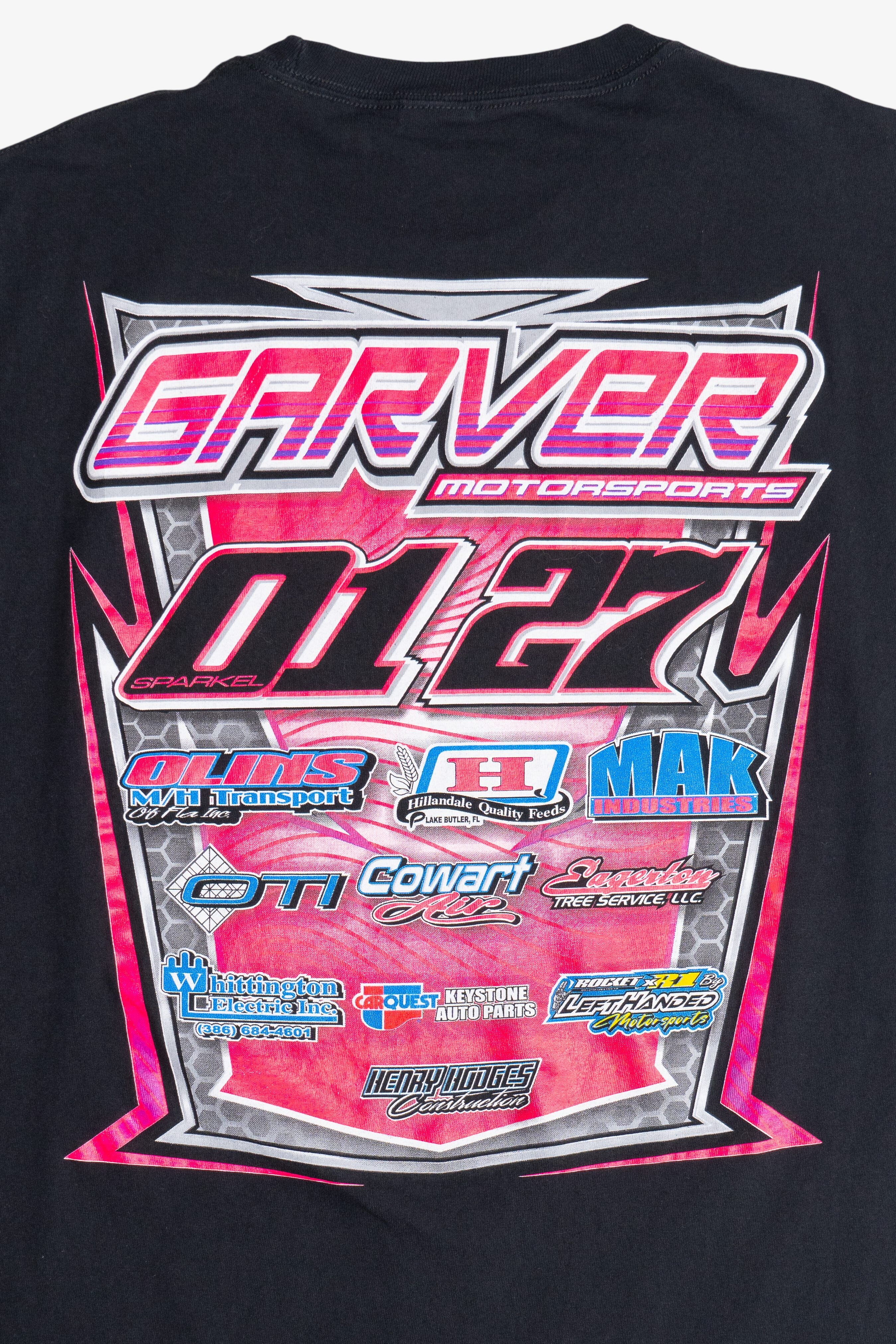 Jason Garver Motorsports #01 Starke Florida Racing Front/Back Print T-Shirt (2020s)