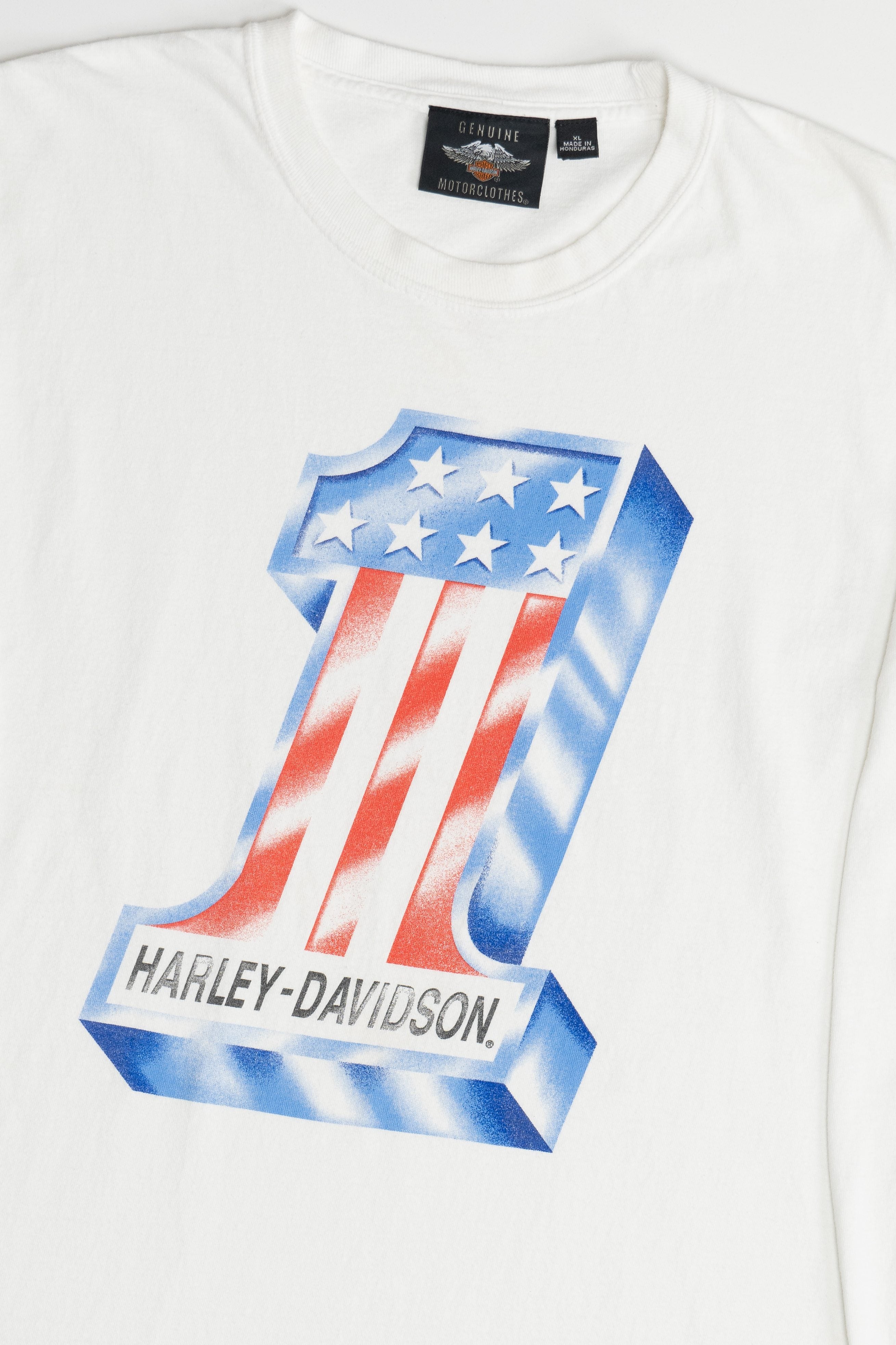 Vintage Harley Davidson #1 Stars And Stripes Long Sleeve T-Shirt (2000s)