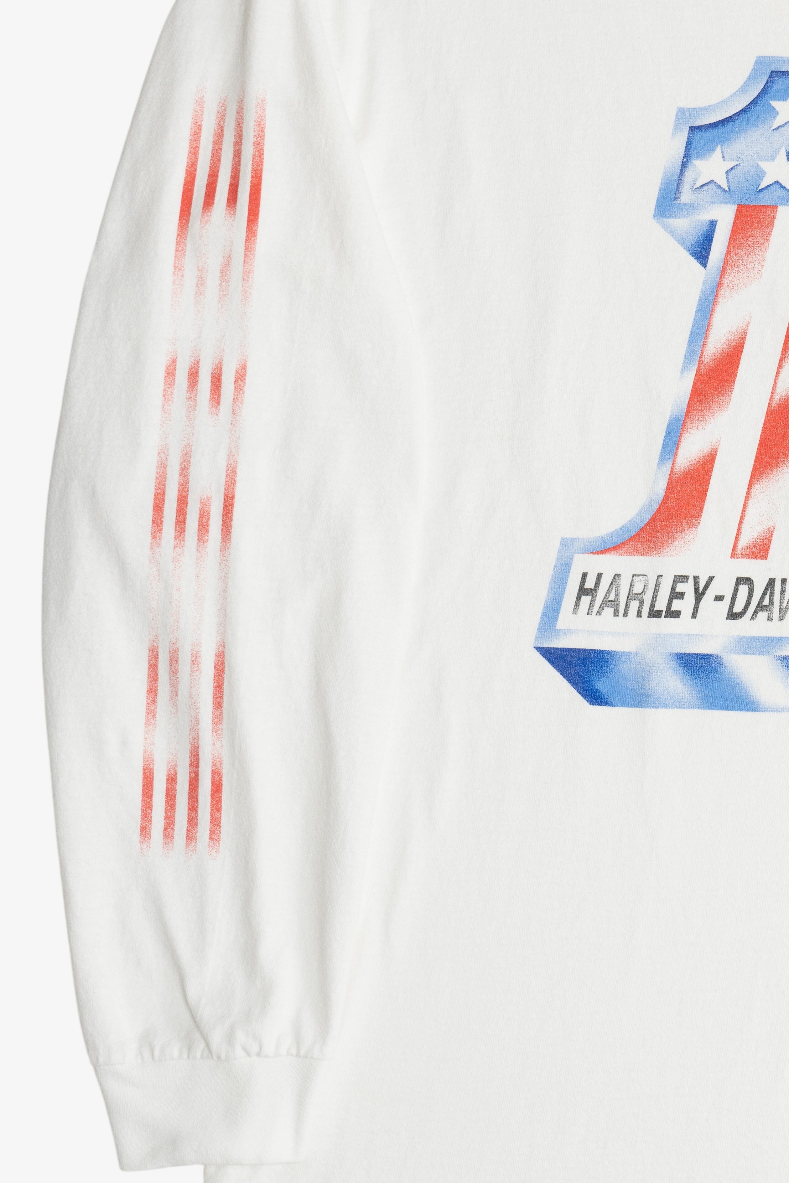 Vintage Harley Davidson #1 Stars And Stripes Long Sleeve T-Shirt (2000s)