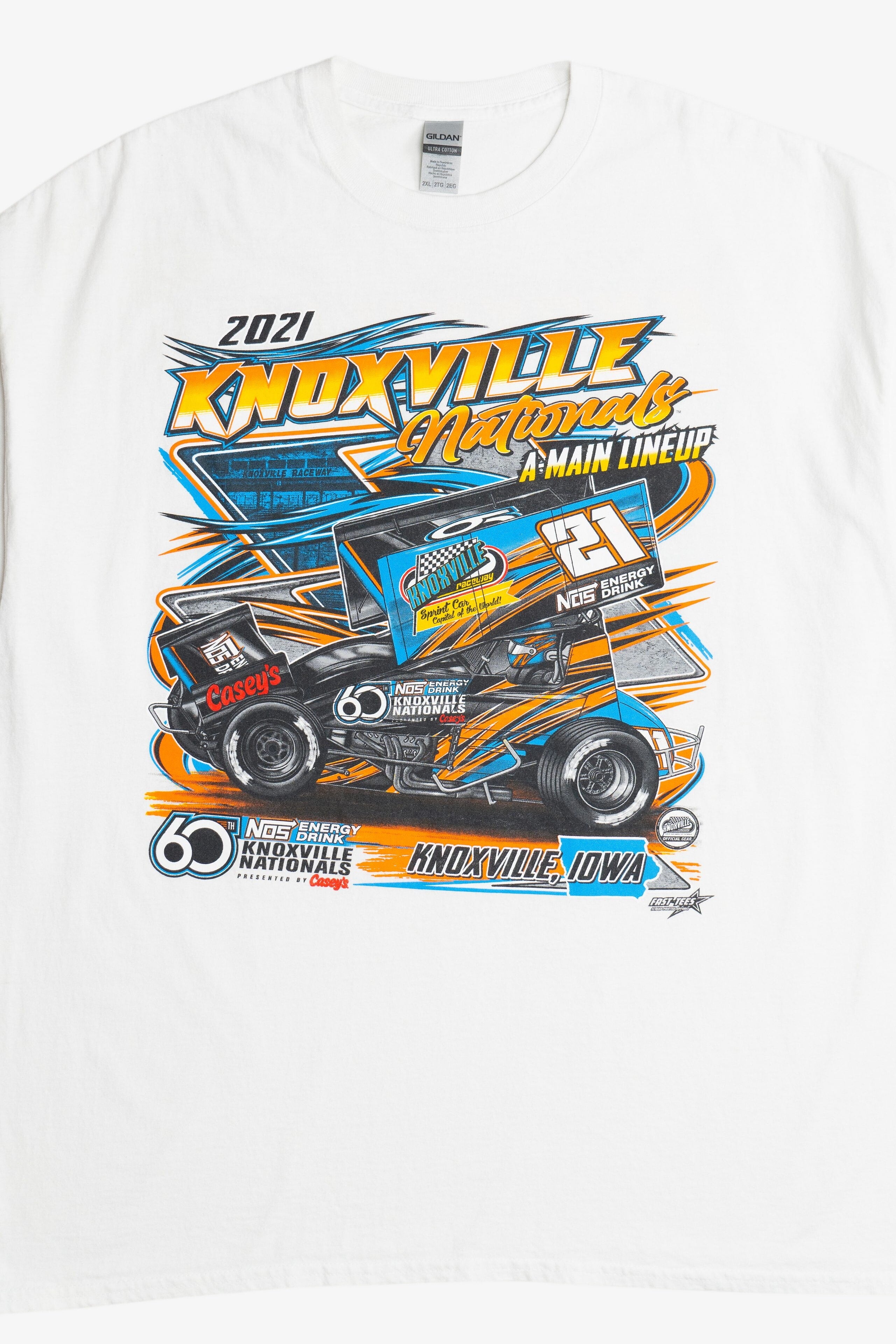 2021 Knoxville Motorsports A-Main Lineup Racing T-Shirt (2020s)