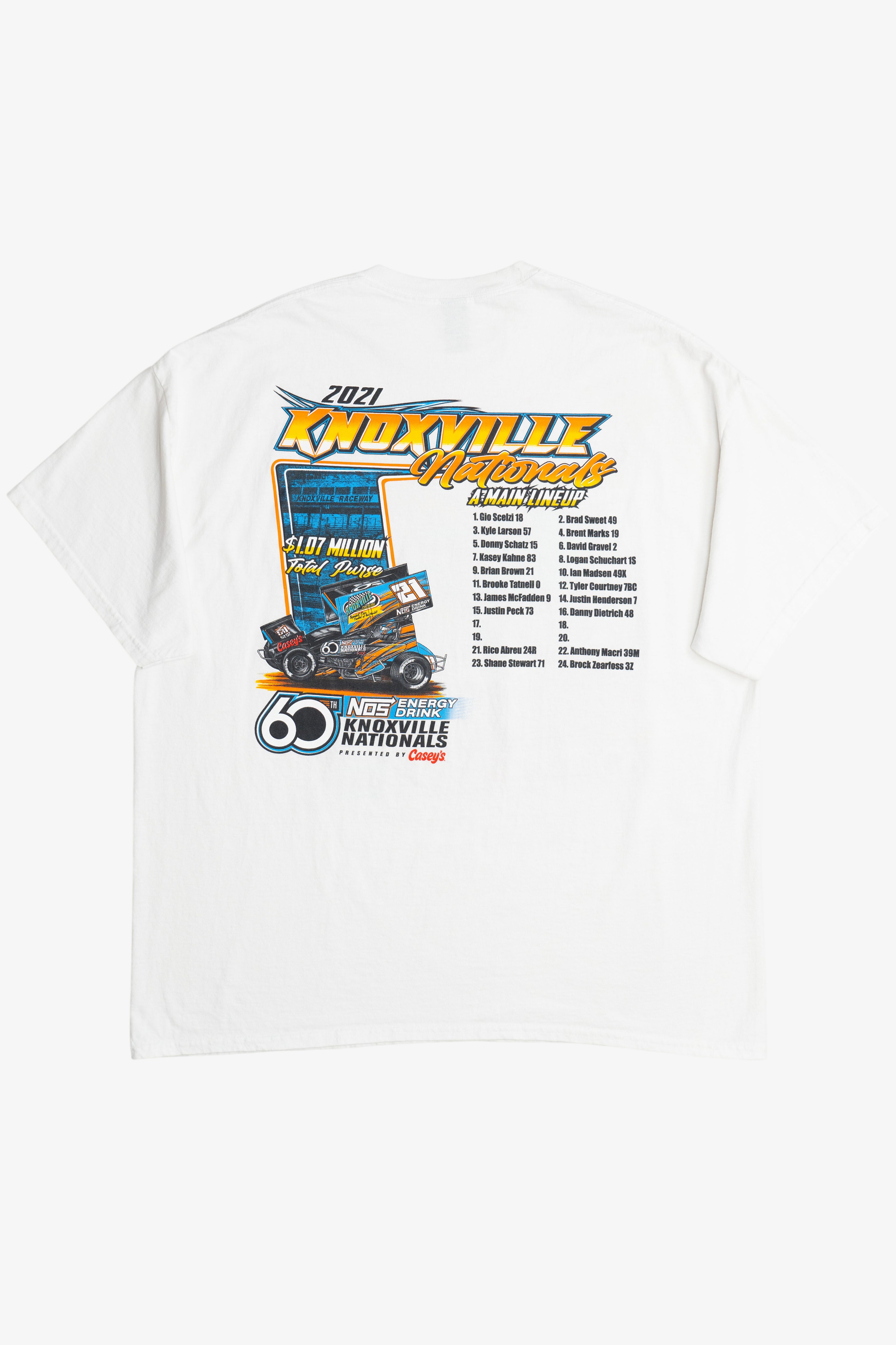 2021 Knoxville Motorsports A-Main Lineup Racing T-Shirt (2020s)