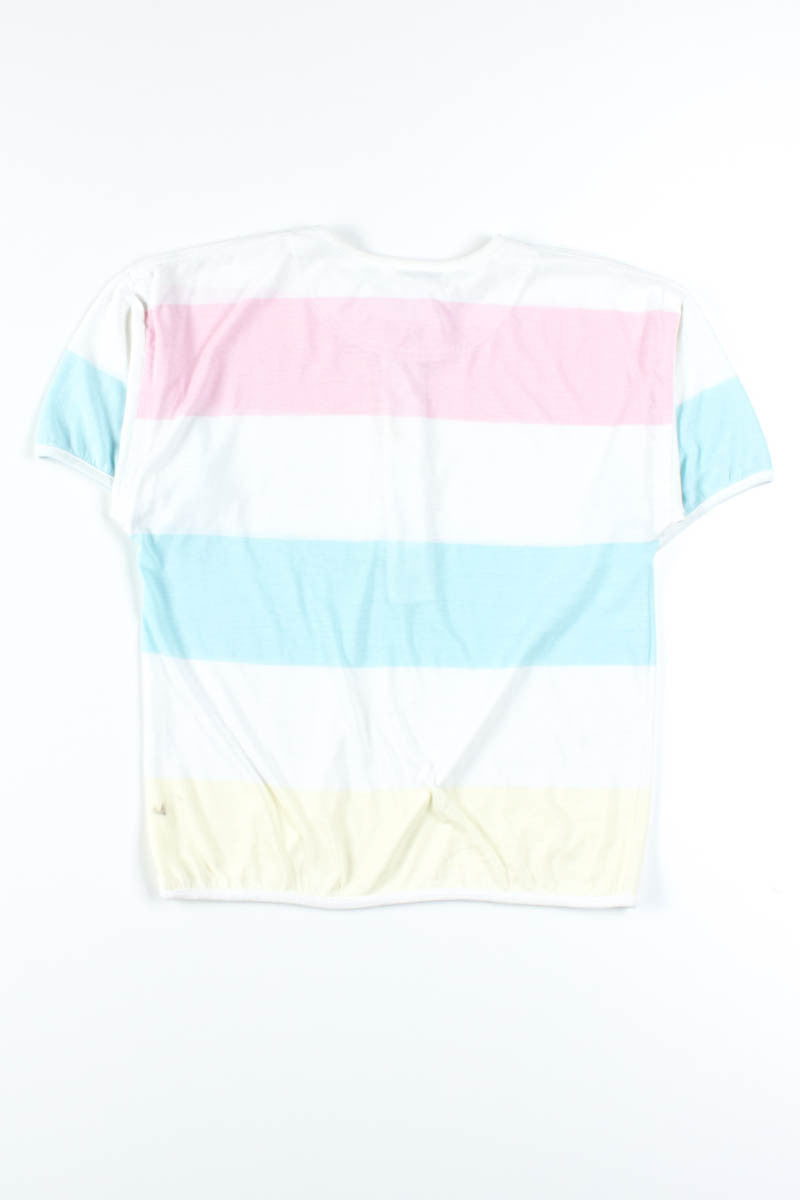Pastel Striped Henley T-Shirt