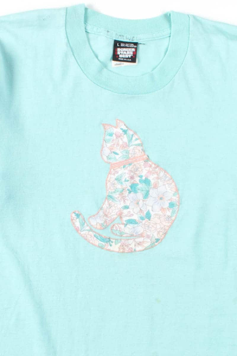 Floral Cat Vintage T-Shirt