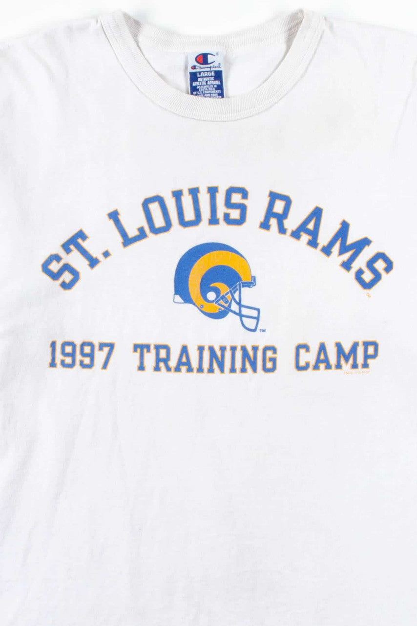 1997 Rams Training Camp Champion T-Shirt (Single Stitch)
