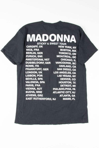 マドンナ 　Sticky & Sweet Tour　オフィシャル Tシャツ　L Frayed Madonna Sticky & Sweet Tour T-Shirt – Ragstock