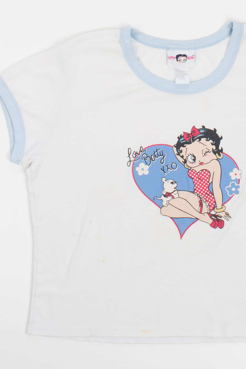 Betty Boop And Puppy Ringer T-Shirt