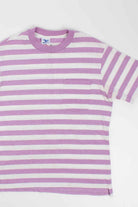 Purple Striped Pocket Tee (Single Stitch)