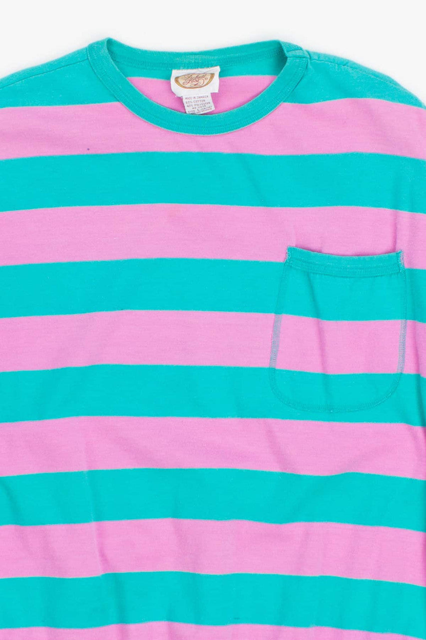 Turquoise and Purple Striped Vintage T-shirt