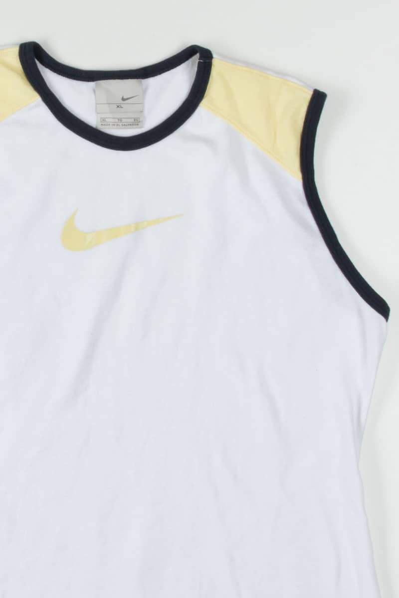 White & Yellow Nike Sleeveless Shirt