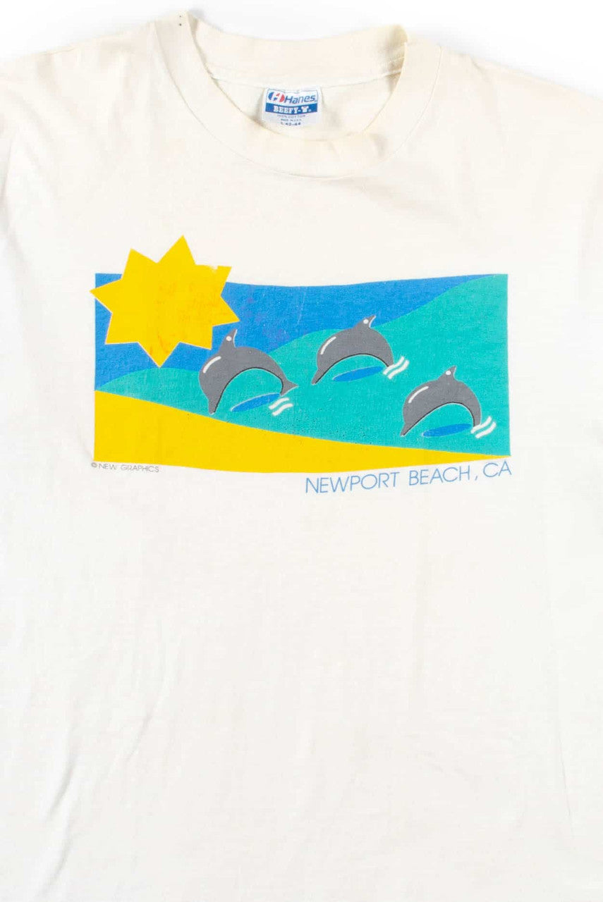 Newport Beach Dolphins T-Shirt (Single Stitch)