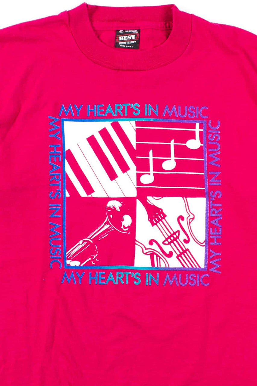 My Heart's In Music T-Shirt (Single Stitch)