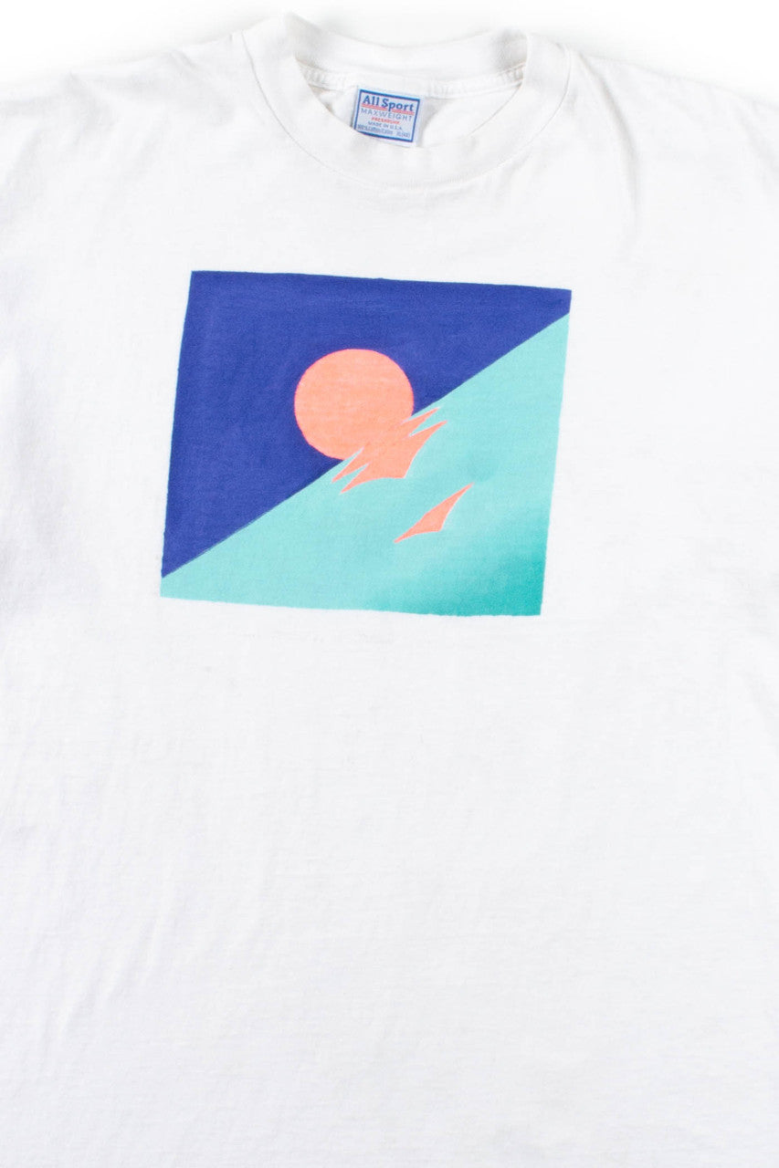 Neon Shapes Design T-Shirt (Single Stitch)