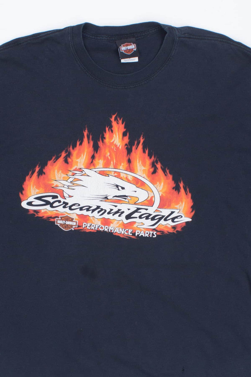 Screaming Eagle Flames Harley Tee