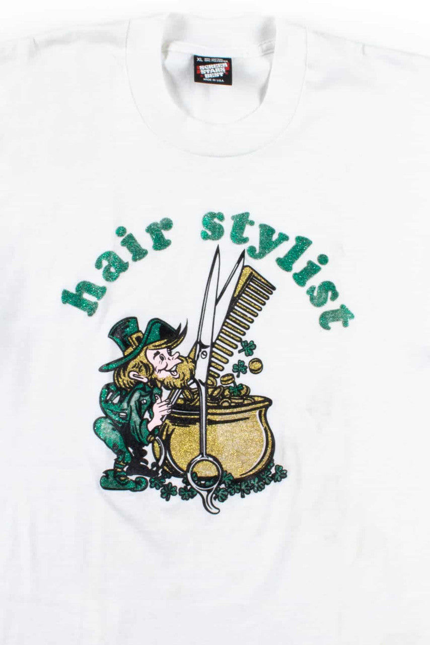 Hair Stylist Leprechaun T-Shirt (Single Stitch)