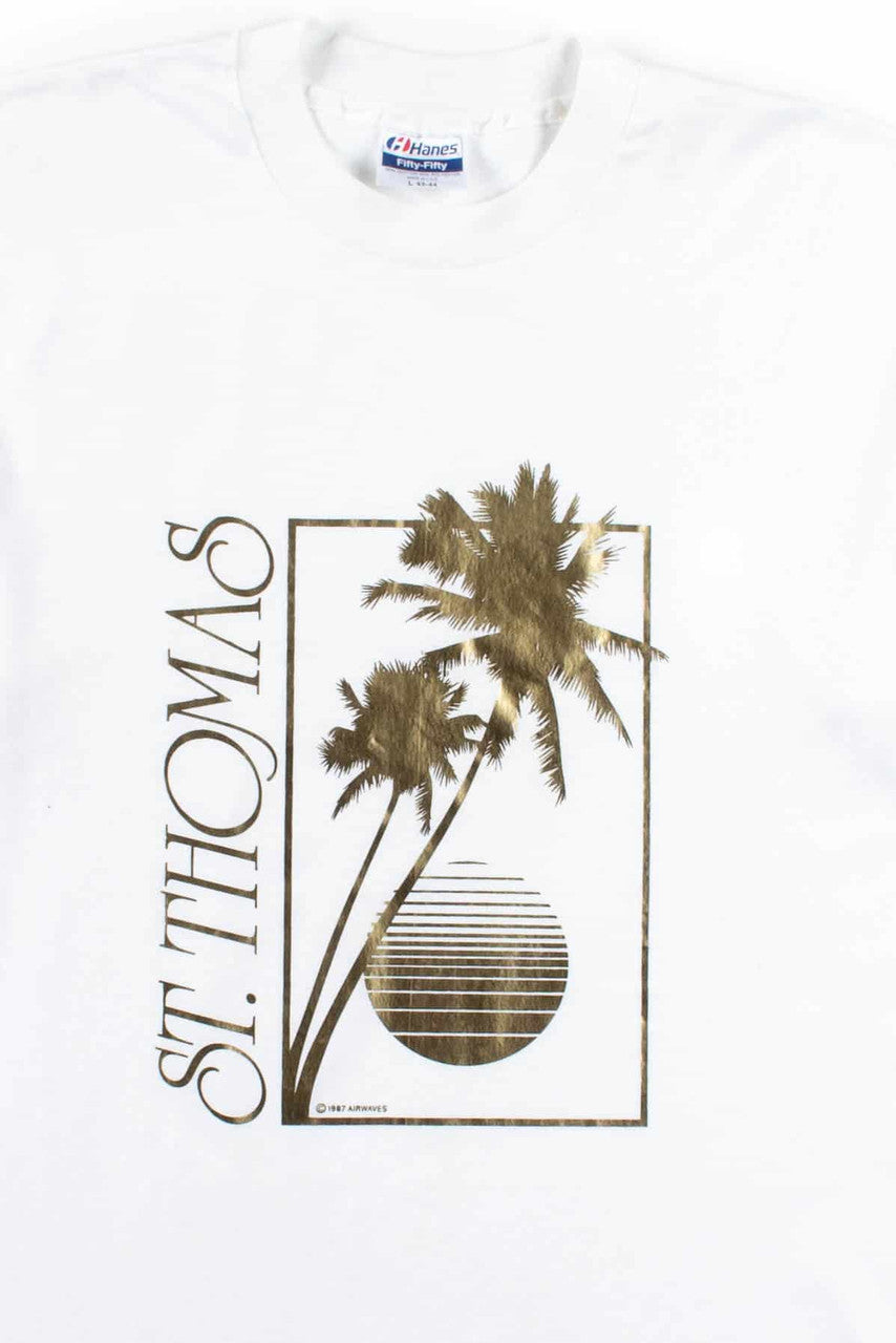 Golden Metallic St. Thomas T-Shirt (1987, Single Stitch)