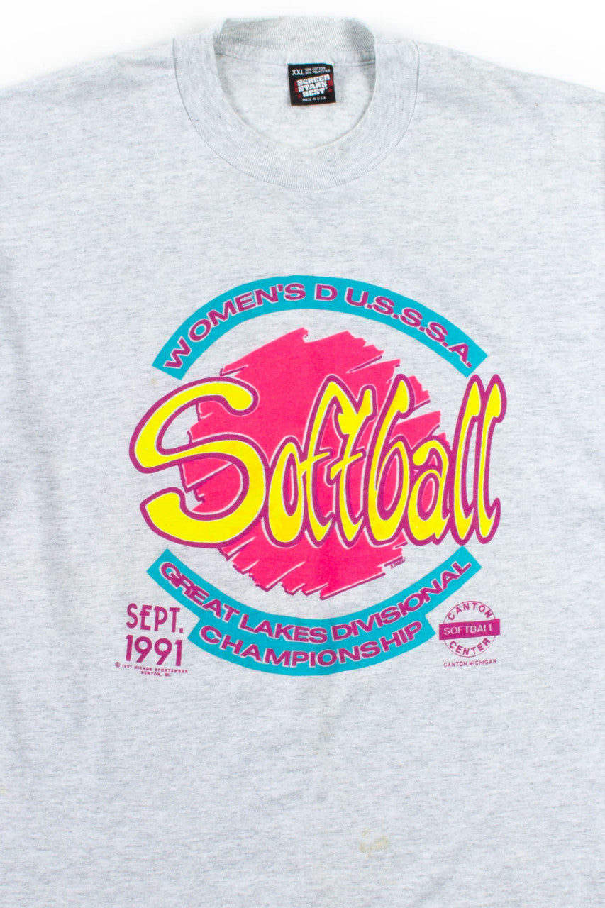 Women's Great Lakes Softball T-Shirt (1991, Single Stitch)