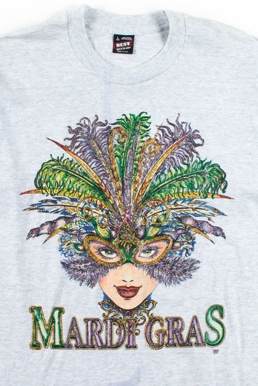 Mardi Gras Feather Mask T-Shirt