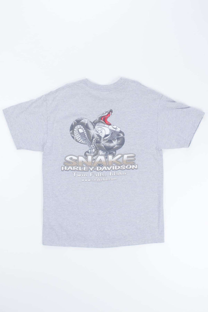 Harley Twin Falls, Idaho Snake Grey T-shirt