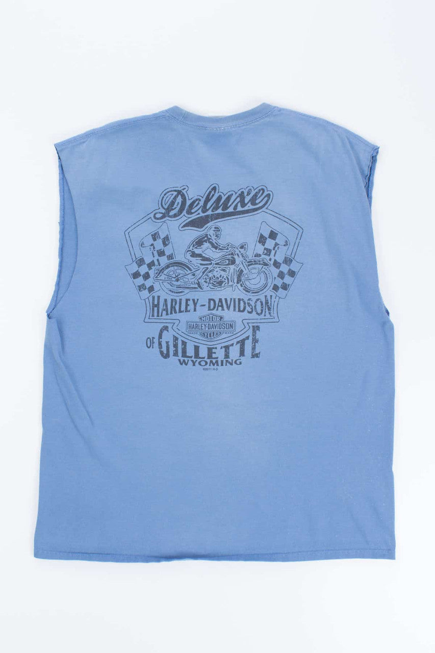 Harley Gilette Wyoming Blue Muscle Tank