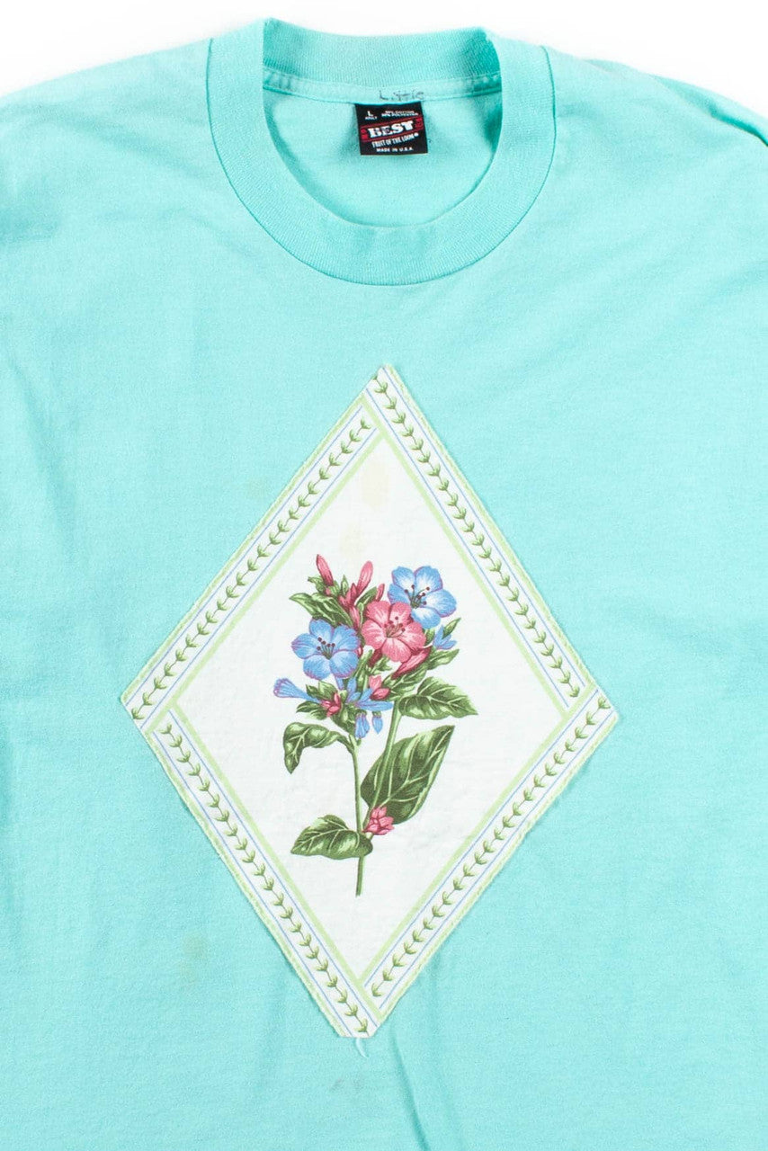 Floral Applique T-Shirt (Single Stitch)