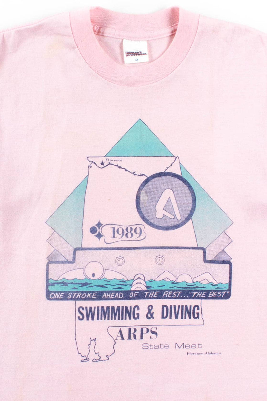 Florence Alabama Swimming & Diving T-Shirt (1989, Single Stitch)