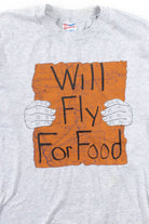 Will Fly For Food T-Shirt (Single Stitch)