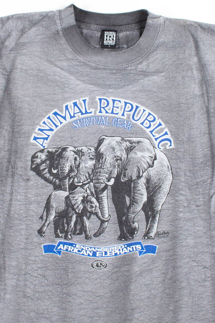 Endangered African Elephants T-Shirt (1991, Single Stitch)