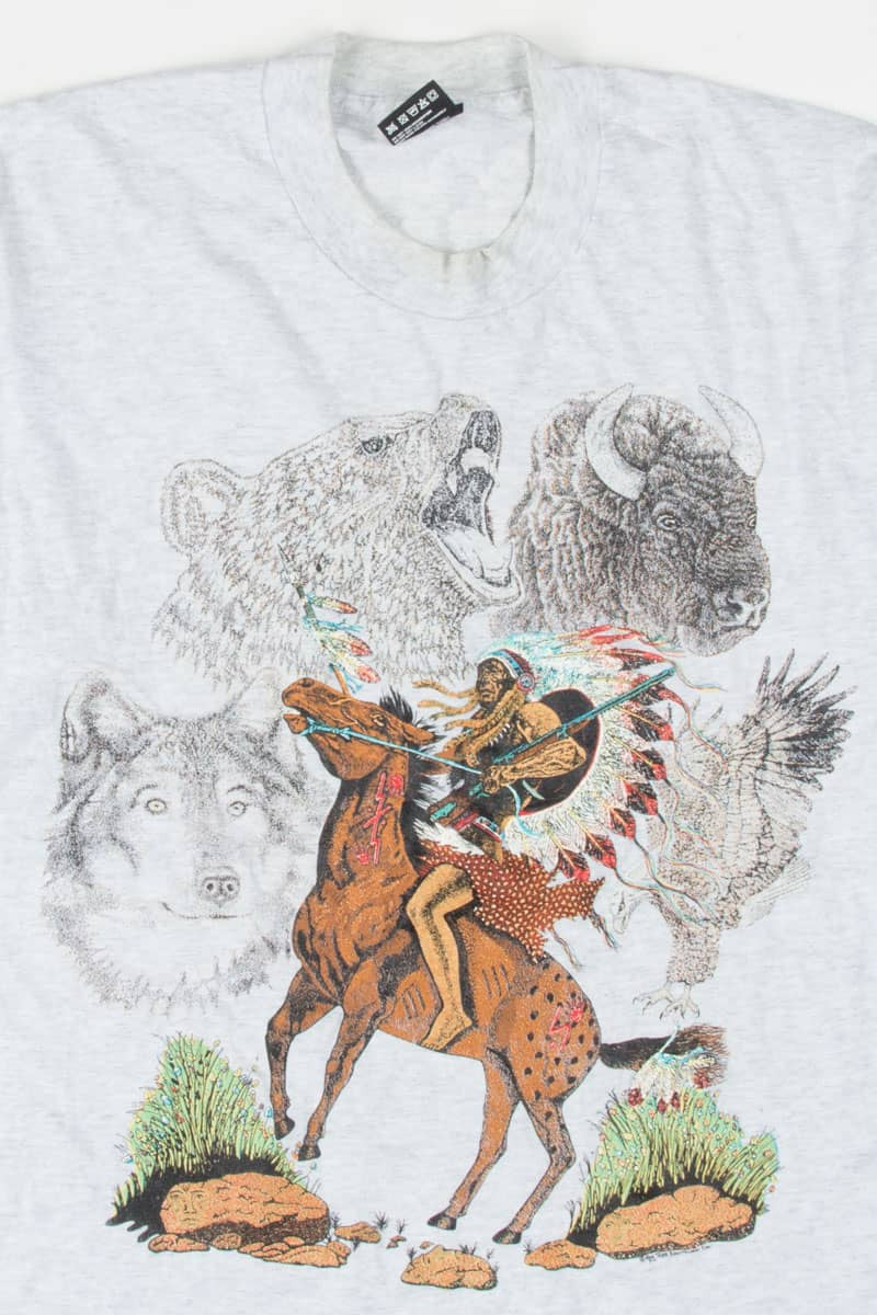Warrior & Animals T-Shirt (Single Stitch)