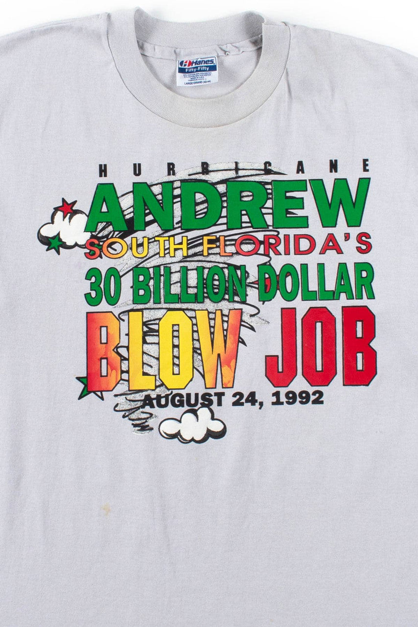 Vintage Hurricane Andrew T-Shirt (1992, Single Stitch)