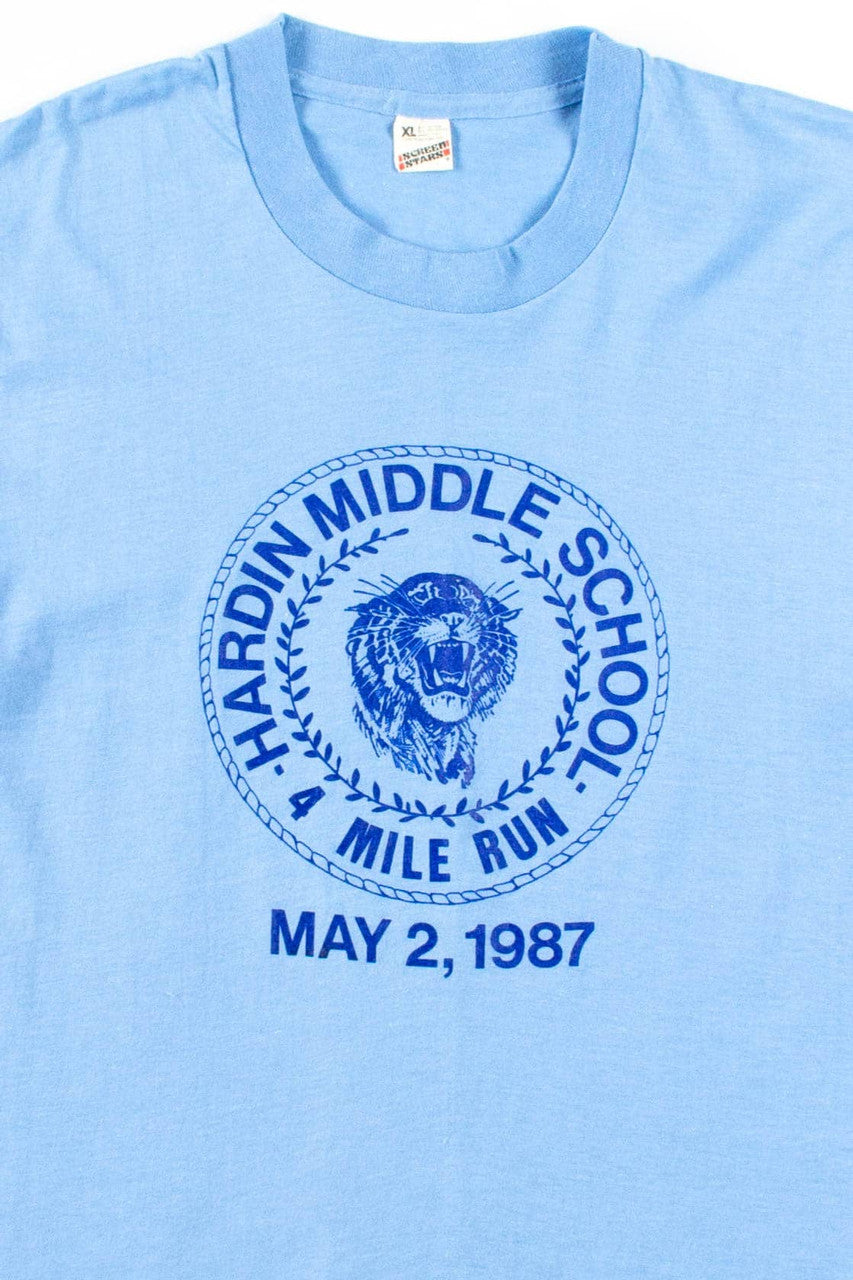 Hardin Middle School 4 Mile Run T-Shirt (1987, Single Stitch)