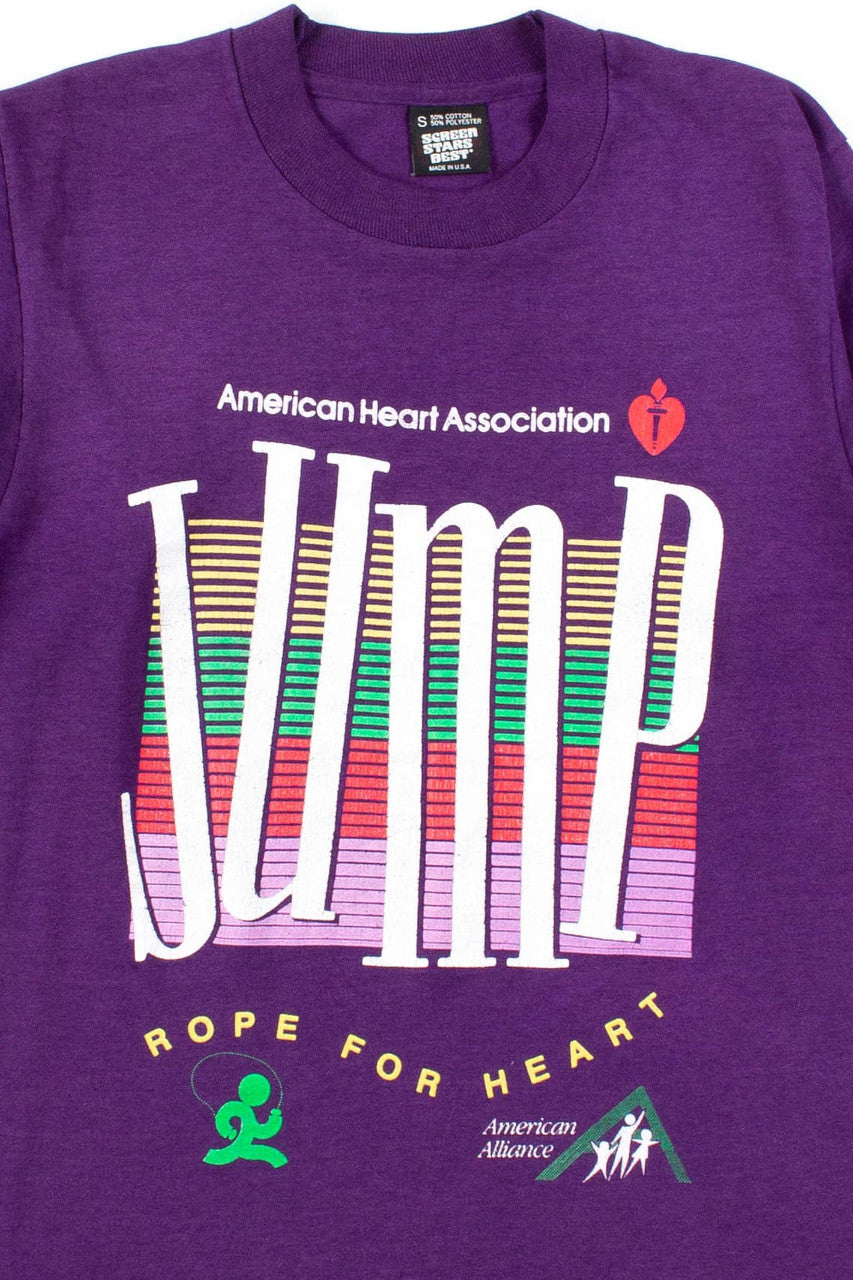 Purple Jump Rope For Heart T-Shirt (Single Stitch)