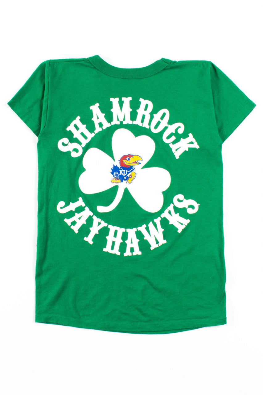 Kansas Shamrock Jayhawks T-Shirt (Single Stitch)